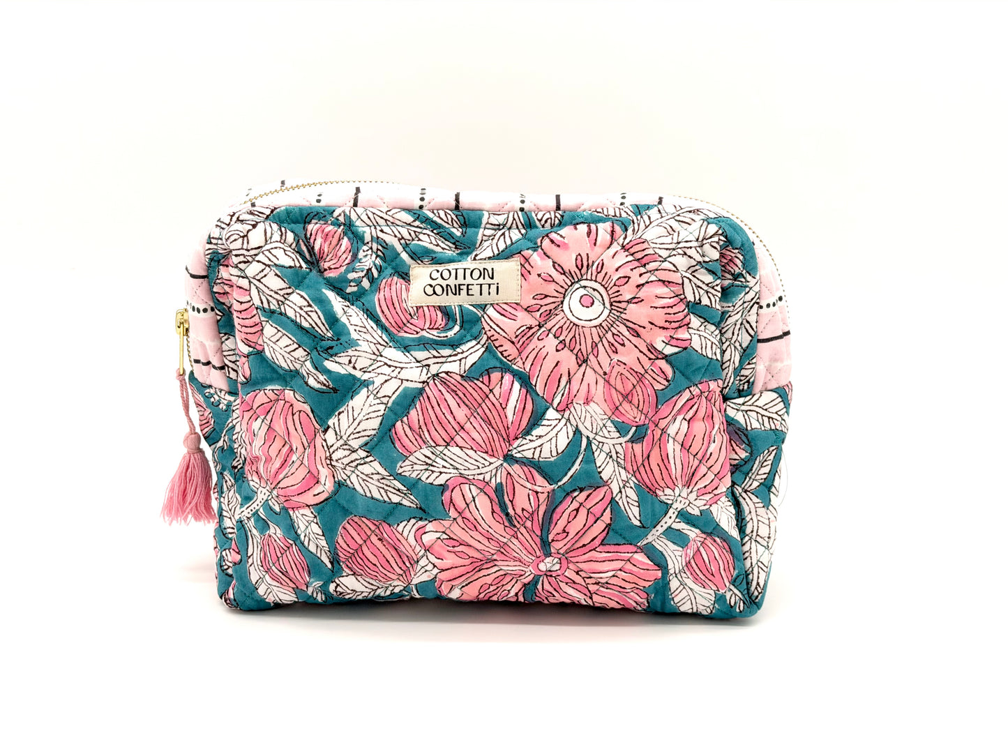Teal Garden Large Pouch