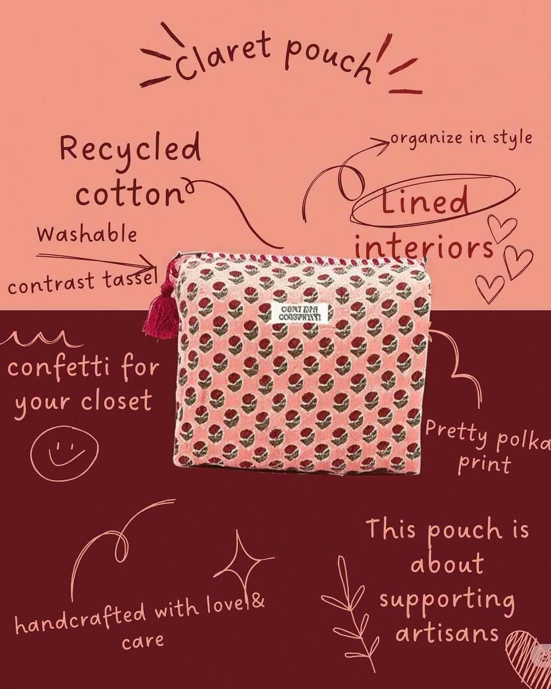 Claret Polka Pouch