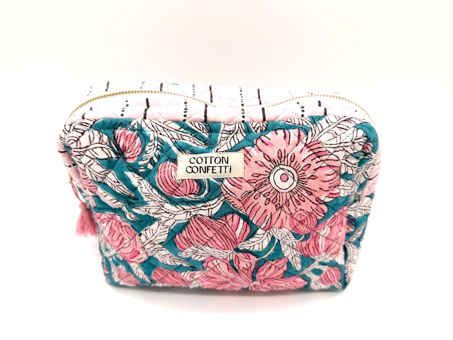 Teal Garden Large Pouch