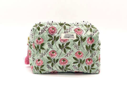 Mint Rose Large Pouch